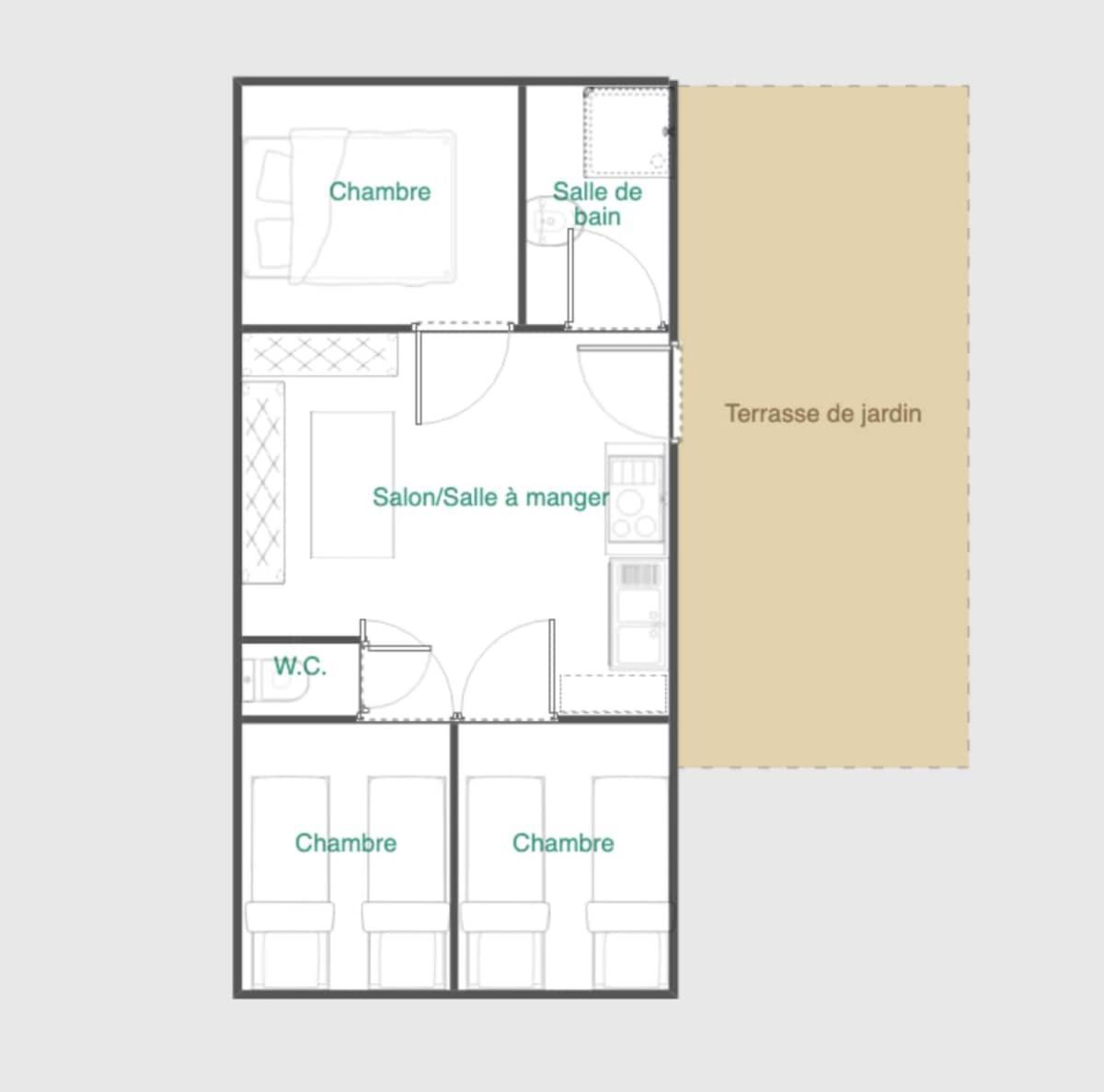 Bungalow 3 Chambres Pour 6 Pers Avec Climatisation Camping 3 Etoiles Самоен Экстерьер фото